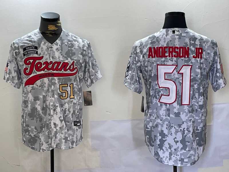 Mens Houston Texans #51 Will Anderson Jr Arctic Camo 2024 Salute to Service Stitched Baseball Jerseys